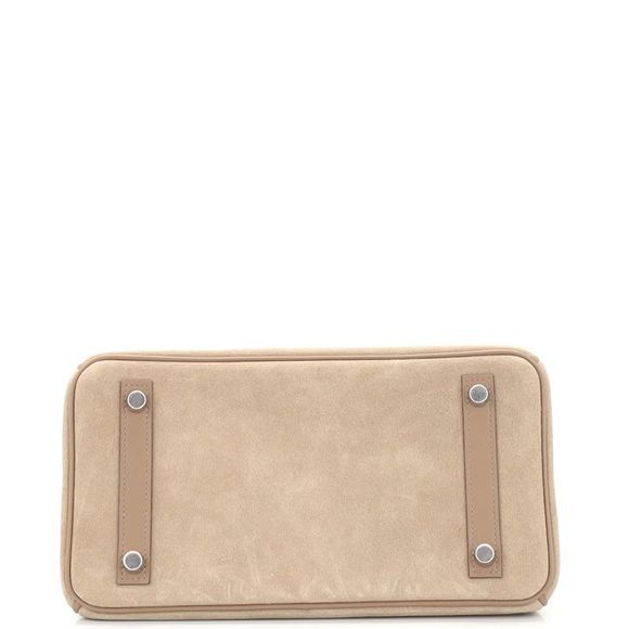 Hermes Birkin Handbag Grey Doblis Suede with Swift with Palladium Hardware 25 - Picture 5 of 9